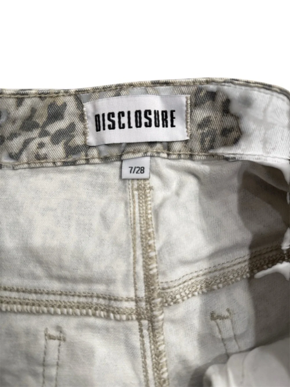 Leopard Print Straight Leg Jeans | Neutral Animal Print Denim | Size 7/28 - Picture 4 of 6